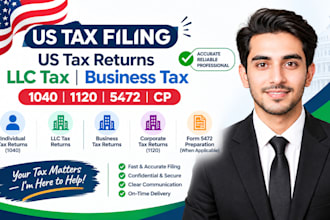do US tax filing, US tax returns, llc tax, business tax 1040 1120 5472 cpa