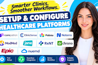 setup carepatron clinicsense pabau noterro modmed jane rxnt drchrono epic nuemd