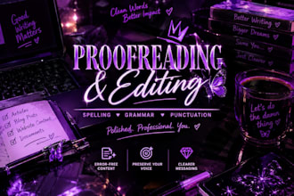 proofread and correct spelling, grammar, and punctuation