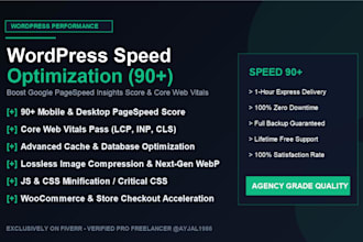 speed up wordpress website and improve google pagespeed 90 plus
