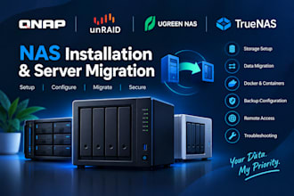 do full nas installation, server migration on qnap, unraid, ugreen nas, truenas