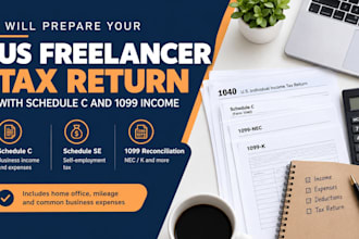 prepare your US freelancer tax return with schedule c and 1099 income