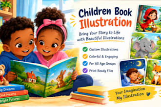 create children story book character design  kids book cover