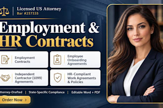 draft a bulletproof employment contract as a licensed US attorney legal contract