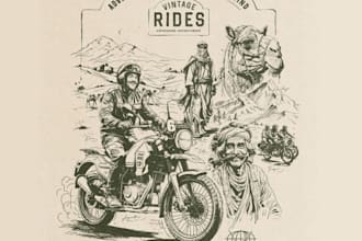 create a vintage motorcycle riding club logo with horse illustration