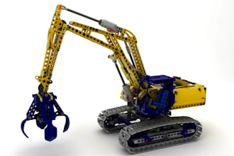 design 3d lego model, lego minifigure, lego moc, lego toy, car with instruction
