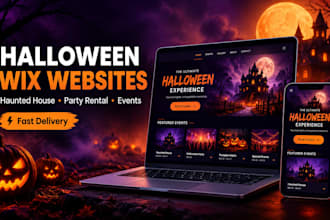 design wix halloween event website, haunted house, party rental site