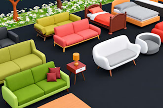 create custom low poly 3d game assets and props in blender