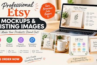 design professional etsy mockups, product infographics and listing images