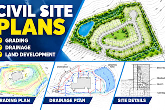 create civil site plans, grading plans, drainage and land development drawings