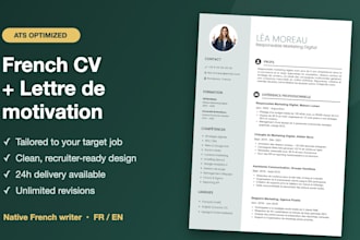 write your french CV and lettre de motivation, ats optimized