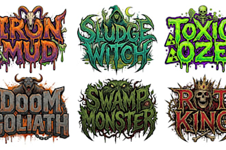 design a dark doom metal band logo