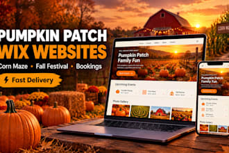 design wix pumpkin patch, corn maze, fall festival booking website