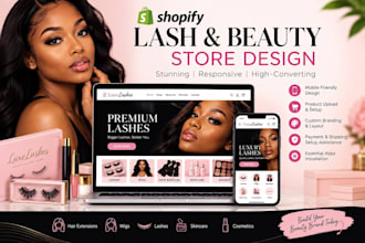 design a shopify lash, wig, hair extension and beauty website
