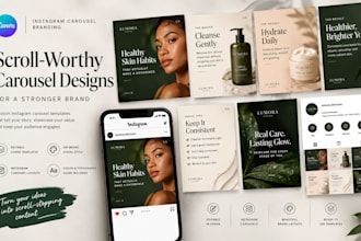 design editable canva template, canva brand kit, instagram carousel branding