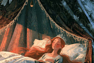 draw a magical fairy tales illustration