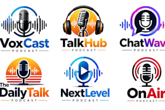 design a professional, microphone, audio, broadcasting, talk show podcast logo