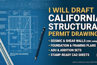 draft california structural permit drawings and adu plans