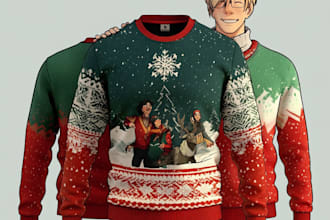 do ugly christmas sweater and t shirts design