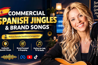 create a commercial jingle spanish custom spanish brand song and vocal topline