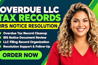 organize overdue llc tax late tax record and irs notice documents for resolution
