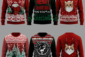 design ugly christmas sweater and sweatshirt