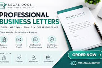 professionally draft business letters, formal correspondence