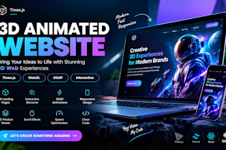 do 3d animated website 3d landing page interactive website design threejs