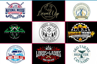 do vintage business logo with unique hand drawn design