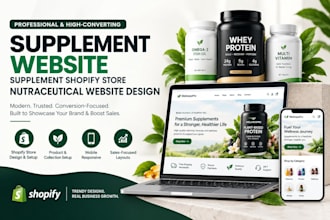 build supplement store supplement shopify store suplify nutraceutical website