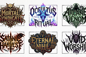 create a dark occult metal band logo