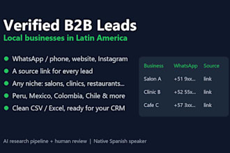 build verified b2b lead lists of local businesses in latin america