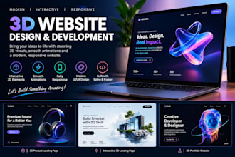 design interactive 3d website using spline and framer,3d website animation
