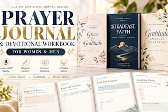 design women, men prayer journal, gratitude devotional workbook for amazon kdp