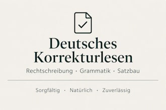 proofread your german text for grammar, spelling and punctuation