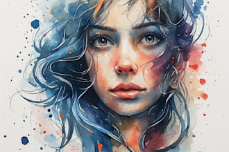 draw a watercolor portrait, no ai