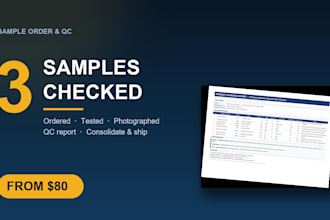 order and quality check your samples from chinese suppliers in 7 days