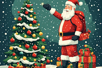 create christmas card, christmas illustration