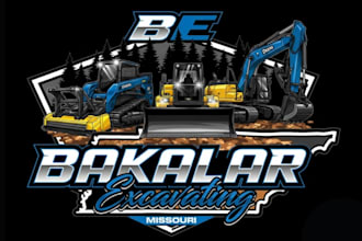 make awesome excavator, skid steer and forestry mulching logo