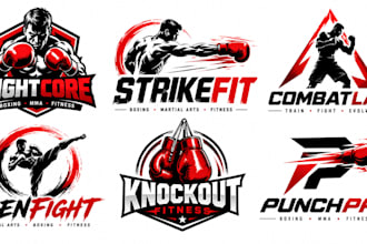 design a professional, boxing, martial arts, combat sports, fitness punch logo