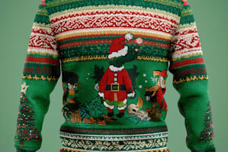 design custom ugly christmas sweater and merry