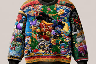 ugly christmas sweater and tshirt graphics for print