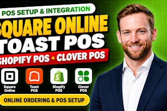 setup square online, square pos, toast pos and shopify pos