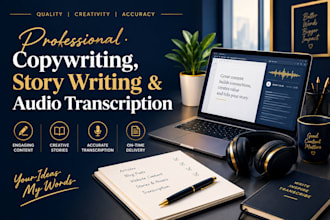 write  copywriting, engaging stories and scripts