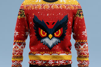 create ugly christmas sweater and sweatshirt design