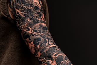 create a tattoo design of tattoo sleeve