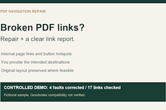 fix internal PDF links and planner navigation with a link report