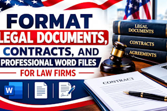 format legal documents, contracts, and professional word files for law firms