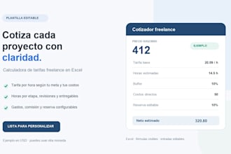 build a custom excel pricing calculator for freelancers