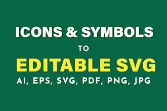 vector trace your icons and symbols into editable svg files